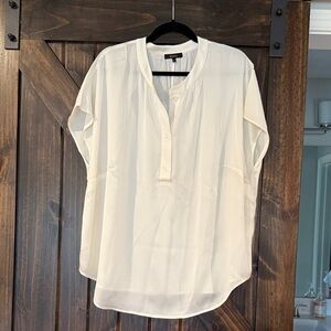 Quince Cream Silk Blouse with Button Detail